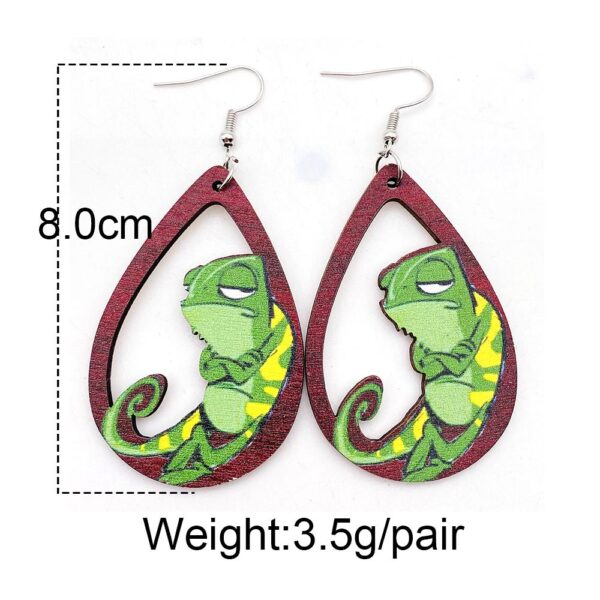 Wholesale Wooden Cartoon Frog Earrings