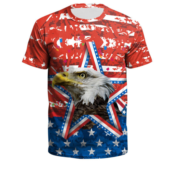 O1CN014eh0kU1Y6Ag9WcwXP_2215458823009-0-cib Wholesale American Independence Day Flag 3D Digital Printing Round Neck Casual T-Shirt