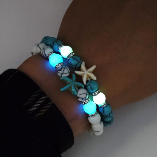O1CN014f2utY2IVKfMHqvom_3919529291-0-cib Wholesale Glow Starfish Boho Turquoise Luminous Bracelet