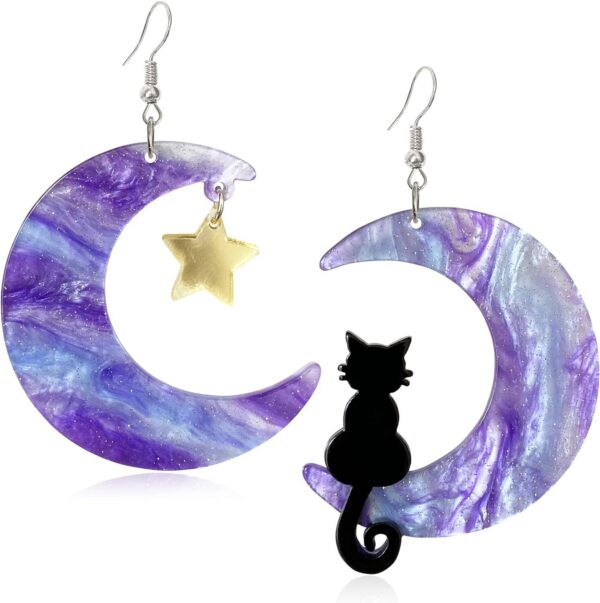 Wholesale Moon Star Cat Acrylic Earrings