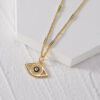 Wholesale Demon Eye Pendant Stainless Steel Drop Oil Necklace