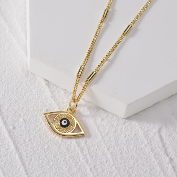 Wholesale Demon Eye Pendant Stainless Steel Drop Oil Necklace