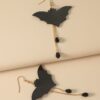 Wholesale Halloween Bats Black Diy Acrylic Earrings