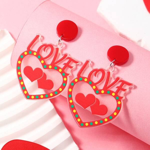 Wholesale Valentine's Day Pink Love Envelope Acrylic Earrings