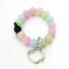 Wholesale Bohemian Transparent Printed Silicone Apple Wrist Keychain