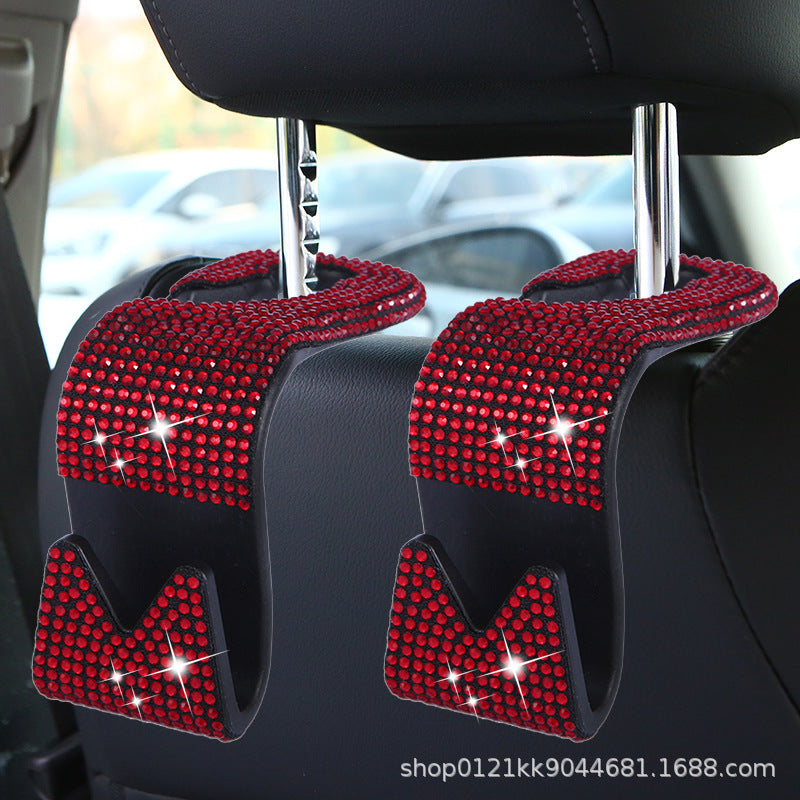 Wholesale Car Seat Backrest Rear Row Rhinestone Hooks