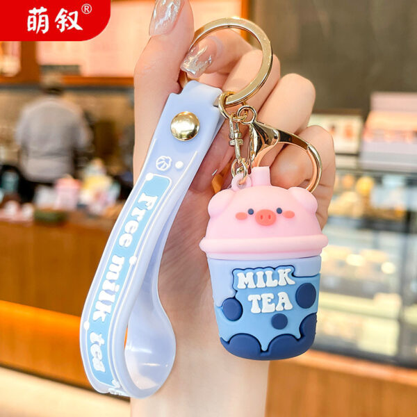 O1CN014lAA1m2BkiaqdpbRK_2210259538377-0-cib Wholesale Real Pig Milk Tea Cartoon Keychains