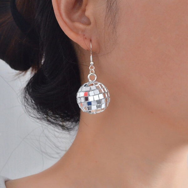 Wholesale Shaking Glowing Vintage Mirror Glass Ball Earrings