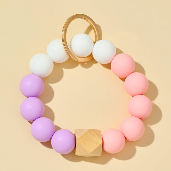 O1CN014np8uq1bFjfMn60a3_2857743436-0-cib Wholesale Candy Color Silicone Beaded Wrist Keychain