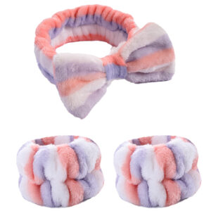 #20 purple three-color stripe three-piece set (3 elastic)