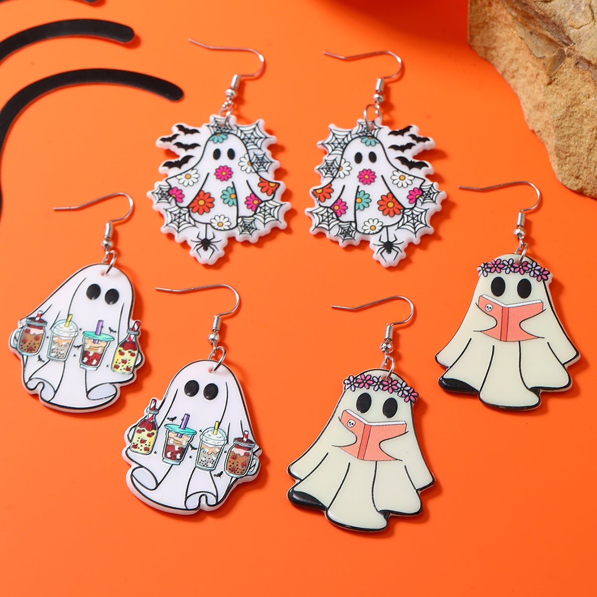 Wholesale Funny Cool Girl Ghost Wind Acrylic Personality Earrings