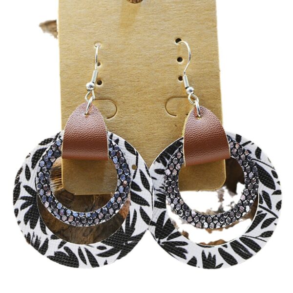 Wholesale Multi-layer Geometric Round Hollow Holly Flower Simple Earrings