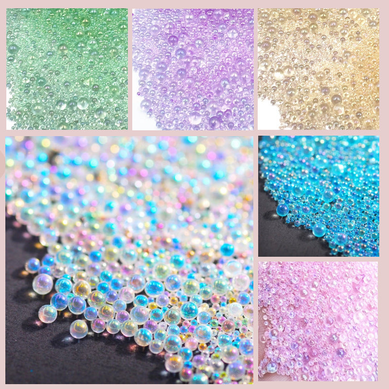 Wholesale Non-rous Bubble Beads Clear Glass Round Beads