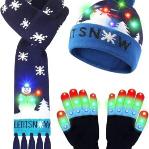 Blue Snowman Scarf Set