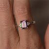 Wholesale Colorful Gemstone Square Diamond Alloy Rings