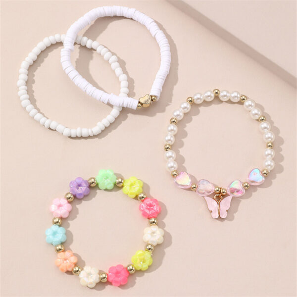 O1CN014tLjk01aoG0TeADTG_4209183376-0-cib Wholesale Heart Flower Pearl Children Bracelet Set of 4 Baby Supplies