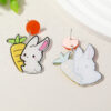 Wholesale Easter Cartoon Bunny Carrot Acrylic Earrings