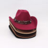 Wholesale Imitation Cashmere Cowhead Curled Edge Western Denim Top Hats