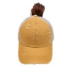 Wholesale Cotton Washed Cross Ponytail Baseball Cap