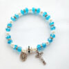Wholesale Alloy Cross Crystal Girls Elastic Beaded Bracelet