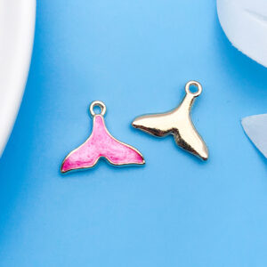 1 oil drop rose red ocean mermaid tail 18x15mm-17569-1.2g