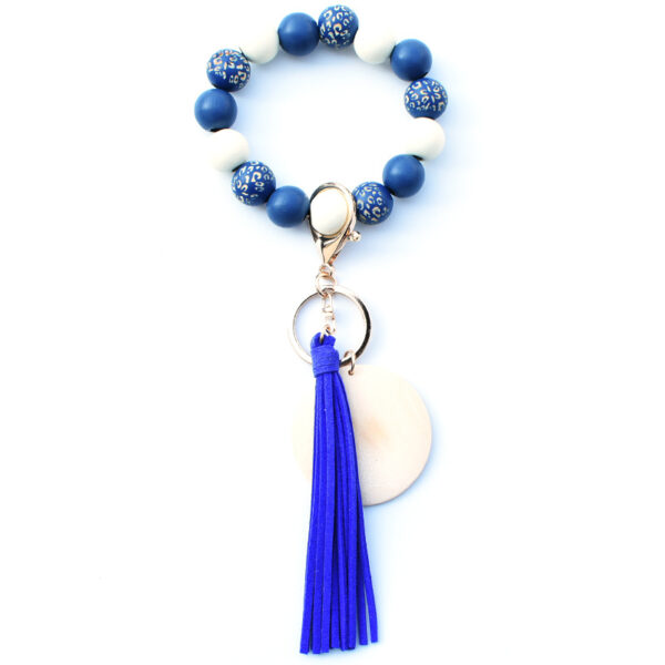 Wholesale PU Printed Tassel Pendant Wrist Keychain