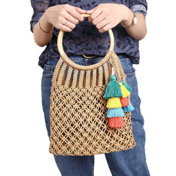 Wholesale Braided Colorful Tassel Pendant Alloy Keychain