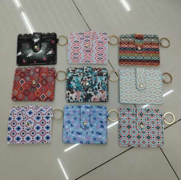 Wholesale PU Printing Card Bag Creative Key Chain