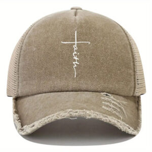 Printing faith hole baseball cap-khakis / Free size