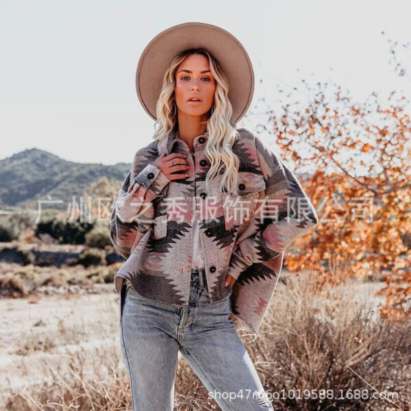 Wholesale Geometric Print Loose Multicolor Women Clothes