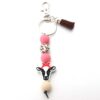 Wholesale Handmade Silicone Beads Cow Cartoon Tassel Bag DIY Keychain