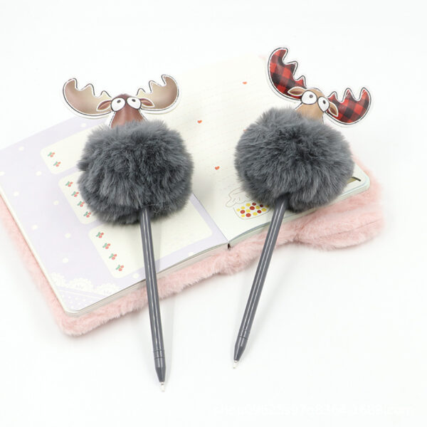 O1CN0151fhod1r8tfjDADSZ_2215876325587-0-cib Wholesale Christmas Cartoon Shape Elk Hair Ball Pen