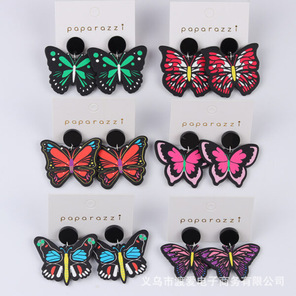 O1CN0152XQ1P1T3LxFnW0Kb_2677772326-0-cib Wholesale Butterfly Embossed Colorful Acrylic Earrings