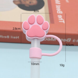 Silicone dark pink cat claw 10mm / Bagged without straw