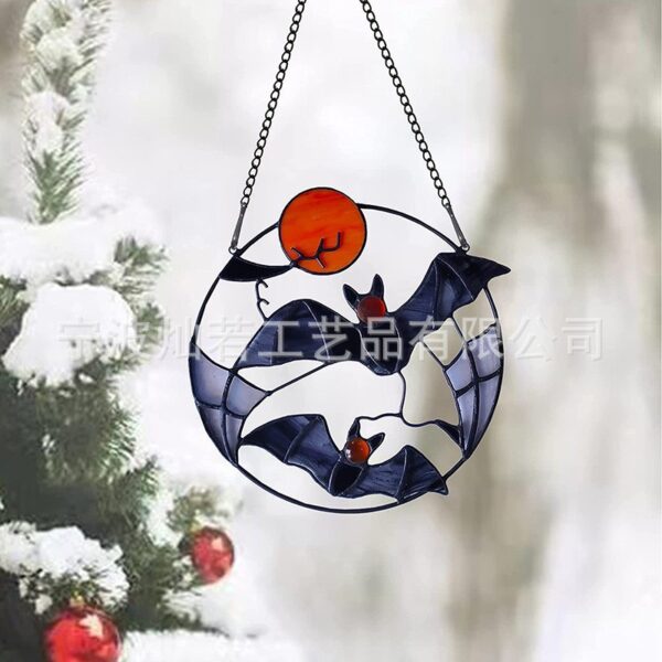 Wholesale Halloween Indoor Colorful Flat Print Acrylic Bat Decoration