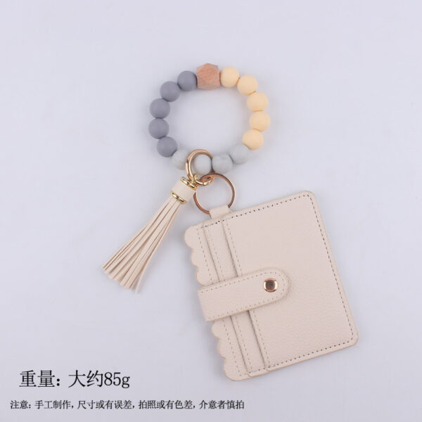 Wholesale Silicone Beaded Card Holder Wrist Keychain