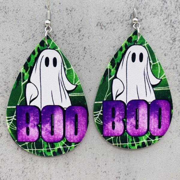 O1CN0155Gajs2CFrcq9n6zu_2207539588445-0-cib Wholesale Halloween Flower Skull Double Sided Leather Water Drop Earrings