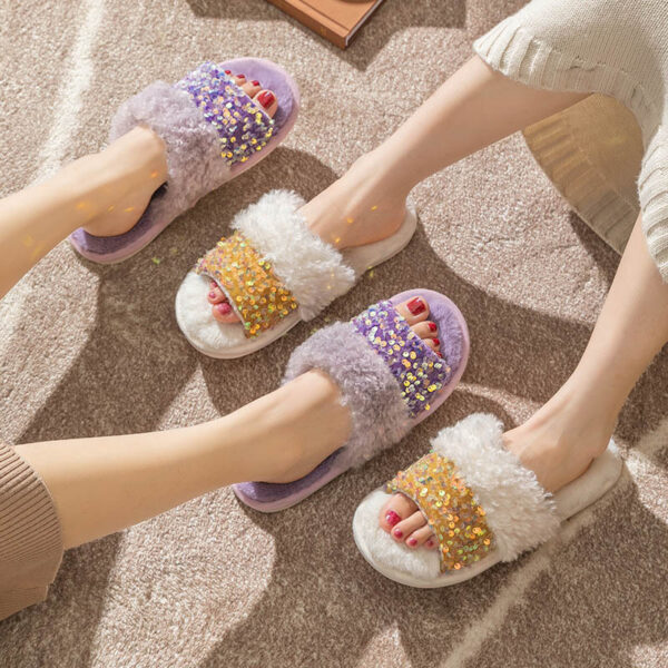 O1CN0155TLCZ1MTH7xdtQn5_3108351435-0-cib Wholesale Sequin Plush Baotou Slippers