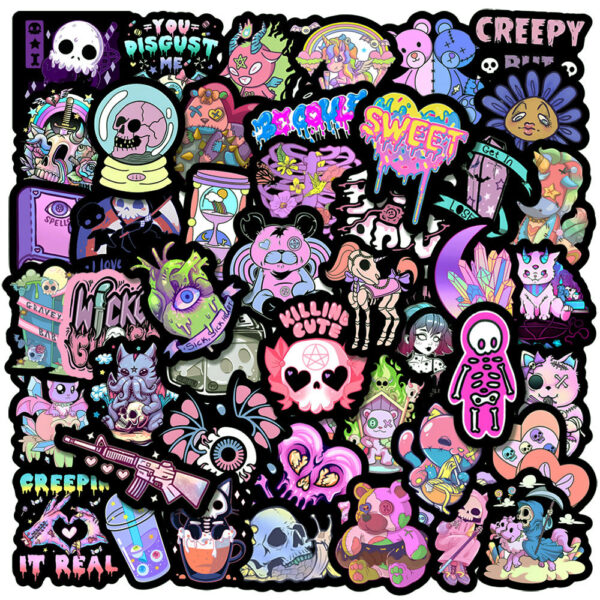 Wholesale PVC Waterproof Adhesive Halloween Graffiti Stickers