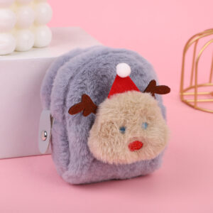 Plush key case-deer Gray