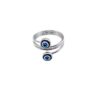 Wholesale Turkish Blue Eye Stainless Steel Evil Eye Open Adjustable Ring