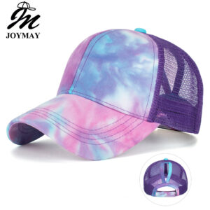 Wholesale Spring and summer new tie-dyed horsetail net cap baseball cap cap cap Sun Hat sun hat sunshade cap B791