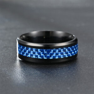 Black 8mm blue carbon fiber / No. 10