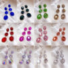 Wholesale Vintage Rhinestone Oval Exaggerated Alloy Earrings