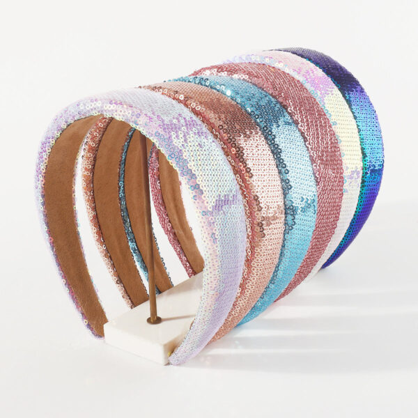 O1CN015E7cgK1X6nWwuj9Zd__1768642875-0-cib Wholesale Colorful Pearlescent Sequins Simple Fashion Wide Brim Headband