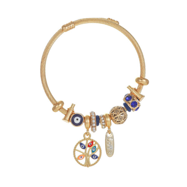 O1CN015F9Ntz1jloQuy8r4M_2208041764589-0-cib Wholesale Devil's Eye Tree of Life Stainless Steel Open Bracelet