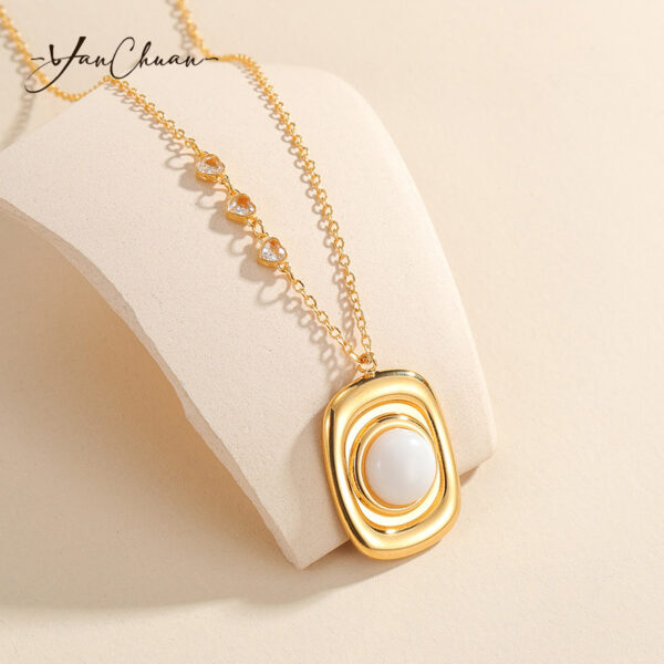 O1CN015Fye4G1v0tKAviwci_2212884106111-0-cib Wholesale Titanium Steel Sunflower Turquoise Pendant Necklace