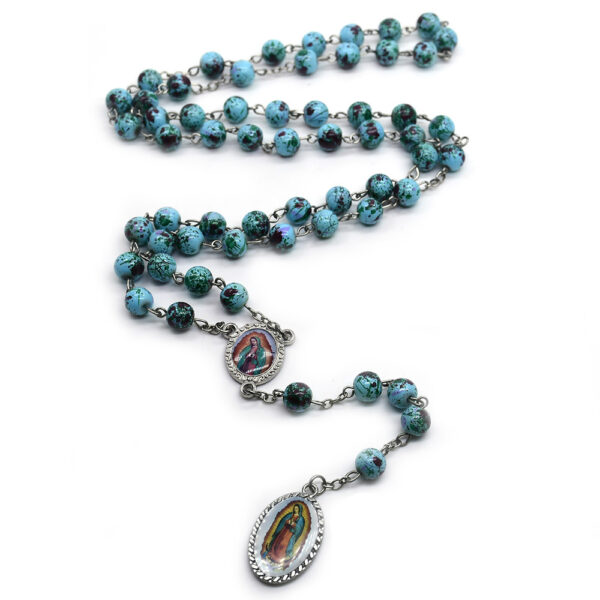 Wholesale Crucifix our lady of Guadalupe Rosary Beads Glass Necklaces