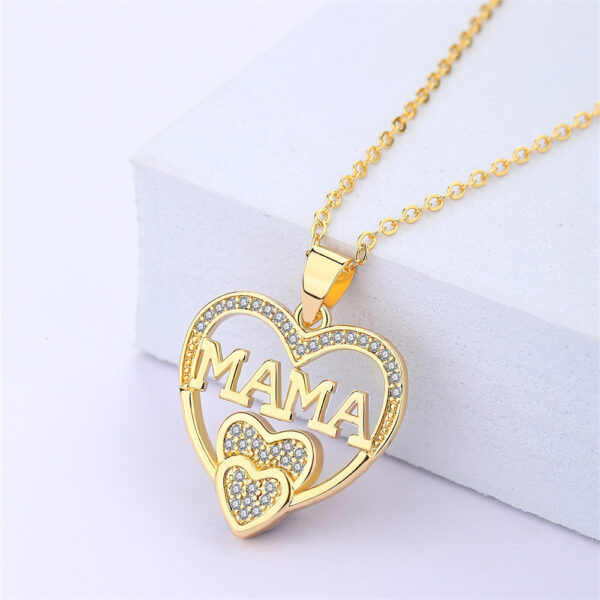 O1CN015GbqqH1dPTHhQDlLg_2868943728-0-cib Wholesale Mother's Day Gift Copper Zircon MAMA Pendant Love Necklace