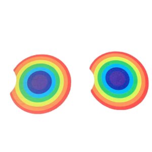 Circle Rainbow [2 Pack]] / Highland Cow Coaster